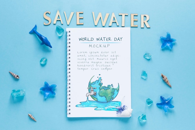 Ocean day mock-up save the water