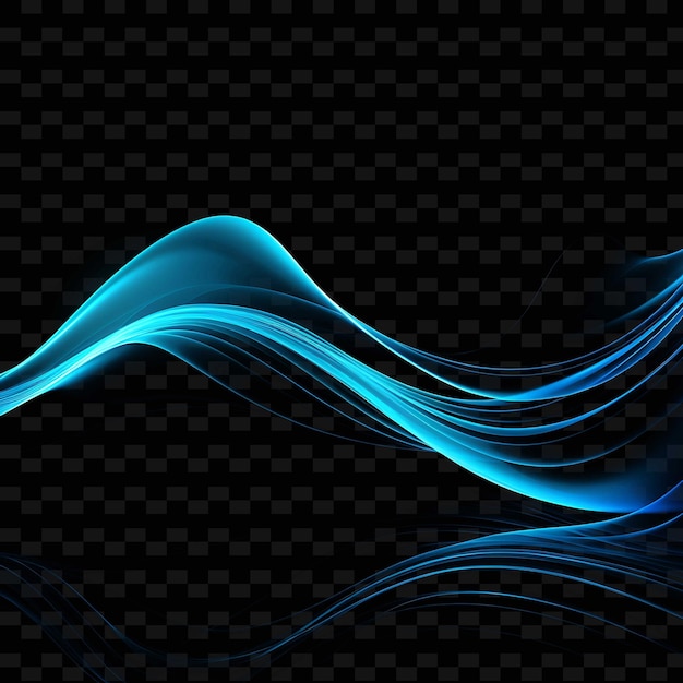 Oceanic Wave Like Lines Marine Life Illustrations Aqua Blue PNG Y2K Shapes Transparent Light Arts