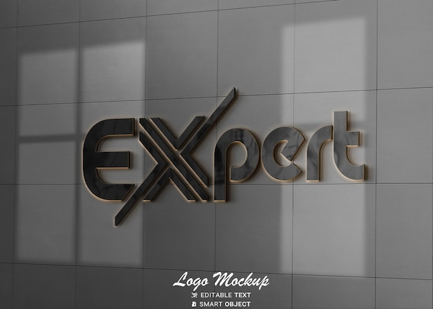 PSD office wall logo mockup