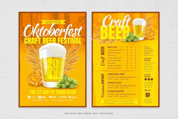 Oktoberfest Drinks Menu Flyer Template in PSD