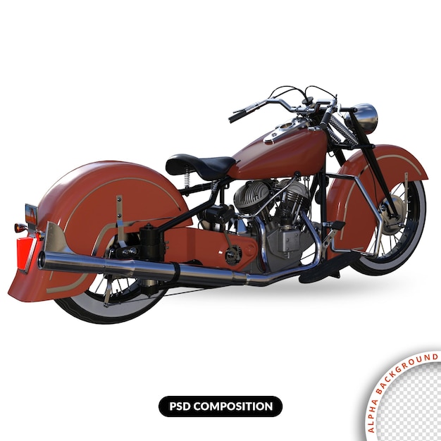 PSD old street bike 3d rendeirng premium psd