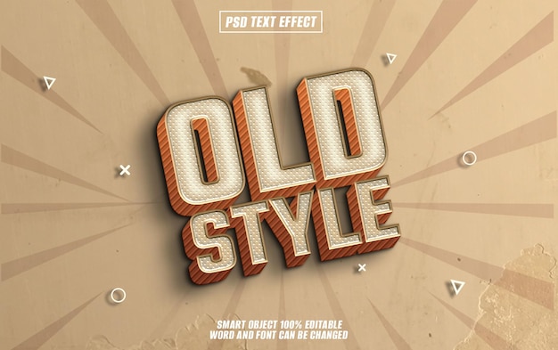 PSD old style text effect font editable typography 3d text