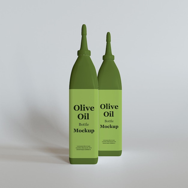 Olive oil bottle packaging mockup