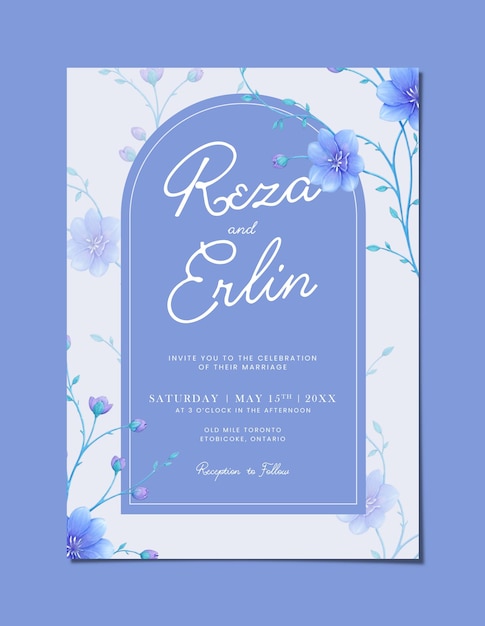 PSD one side wedding invitation card template