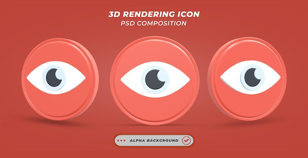 PSD oogpictogram in 3d-rendering