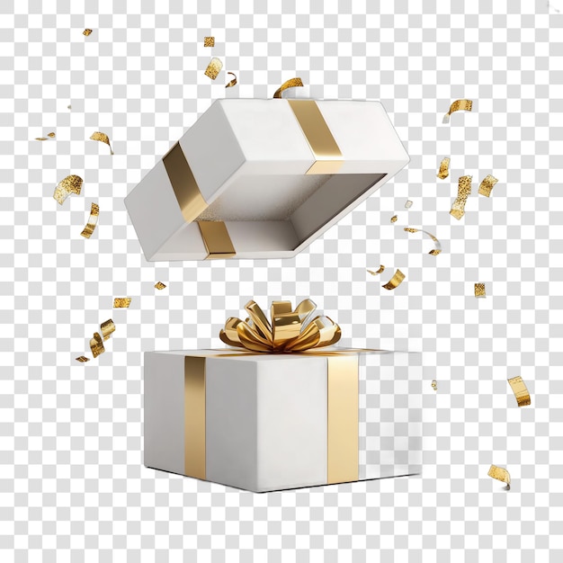 PSD open gift box isolated on a transparent background