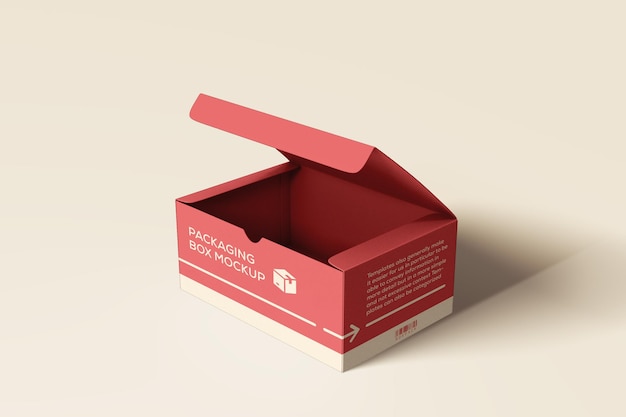 PSD open packaging box mockup template design psd