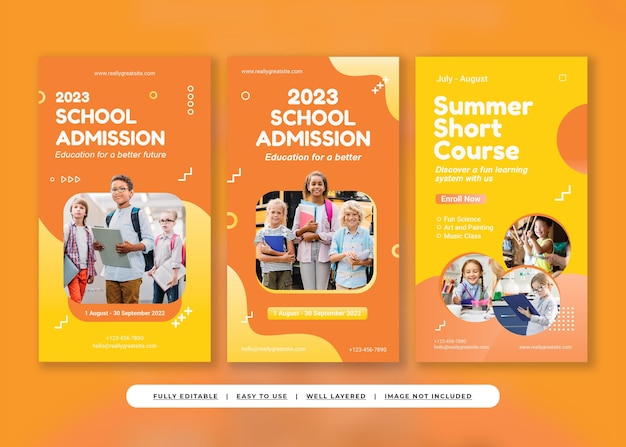 Orange Gradient Cheerful School Admission Instagram Story Template