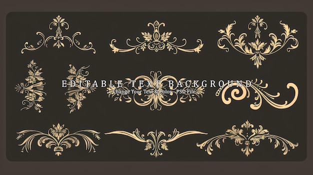 PSD ornamental design elements golden flourishes