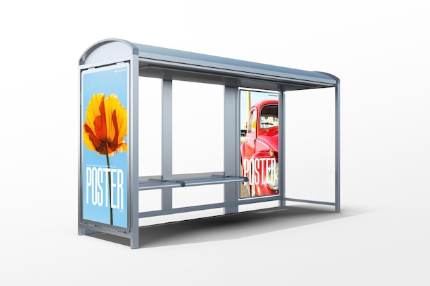 PSD outdoor advertising billboard station mockup template design psd