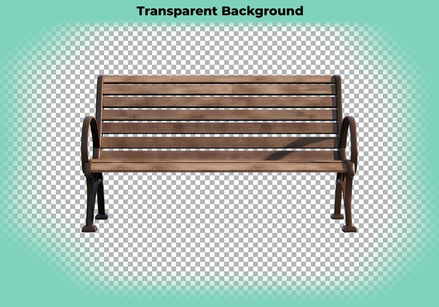 Outdoor waiting bench isolated on transparent background