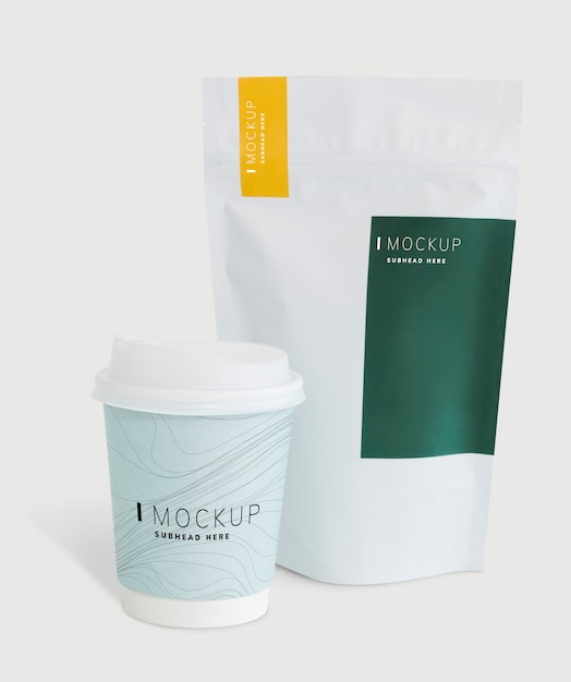 PSD packaging mockup for a coffee shop