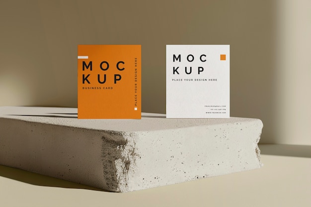 Packaging mockup on construction material