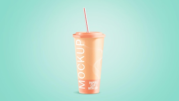 packaging mockup paper cup with lid