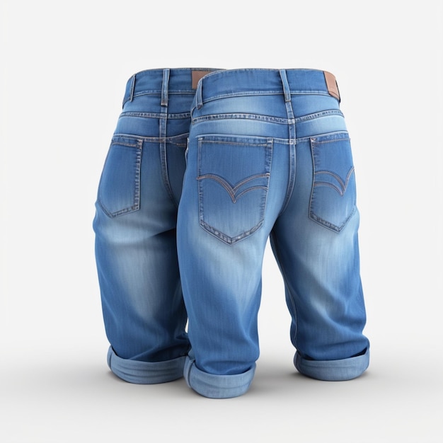 PSD a pair of blue jeans with a heart on the back