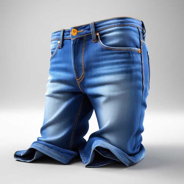 PSD a pair of blue jeans with a yellow button on the front