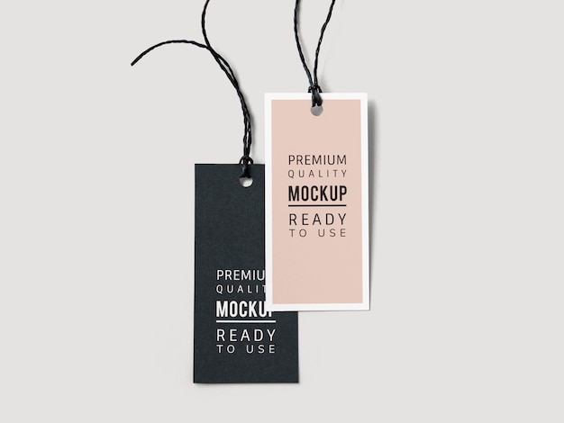 PSD pair of fashion label tag mockups