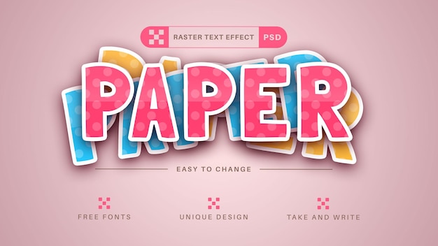 Paper Craft Editable Text Effect Font Style