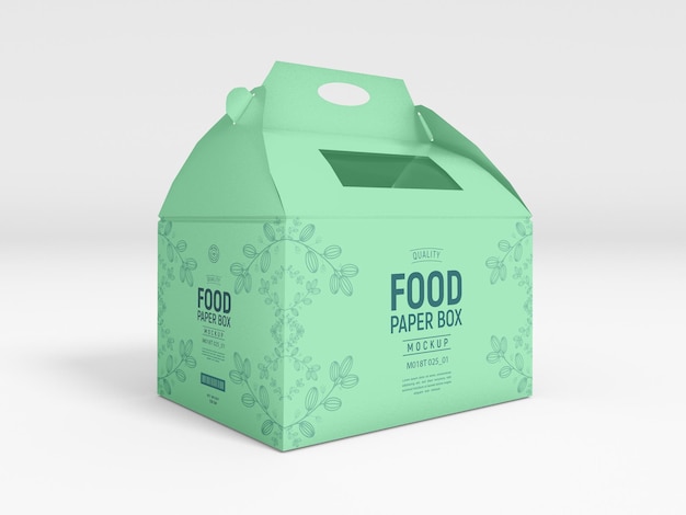 Paper Food Delivery Box Packaging Mockup