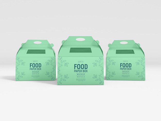 Paper Food Delivery Box Packaging Mockup