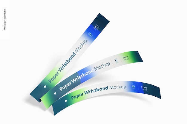 Paper Wristband mockup, Top View