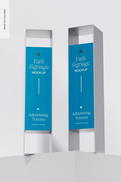 Park Signage Mockup, Low Angle View