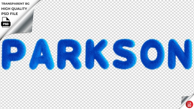 Parkson Typography Blue Fluffy Text PSD Przezroczyste