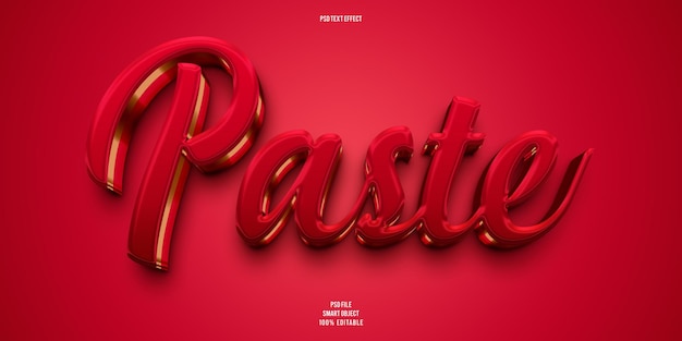 Paste 3D editable text effect