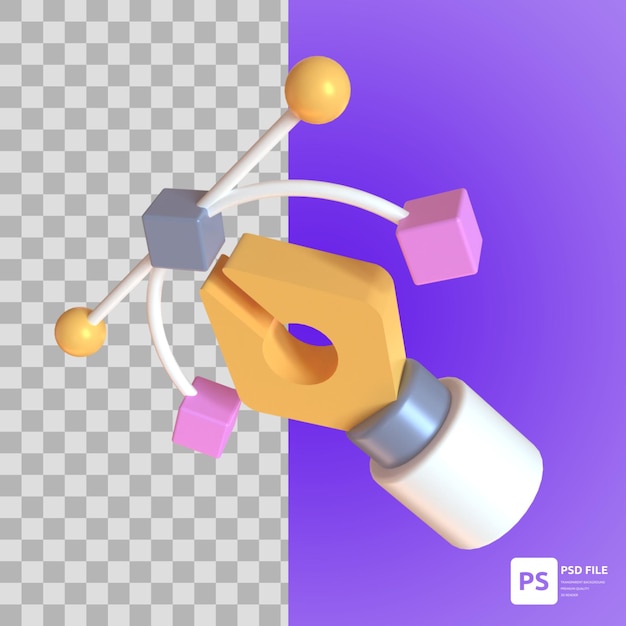 Path Tool In 3D Illustration Design Assets for Graphic Website Presentation Image and other