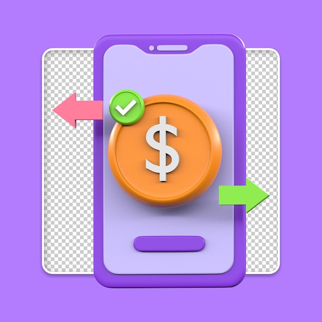 PSD payment 26 transaction 3d icon