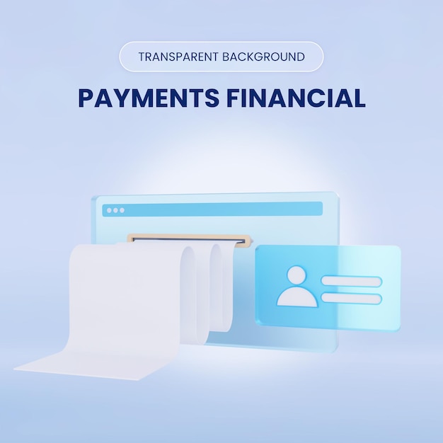 PSD payments financial 3d rendering illustration