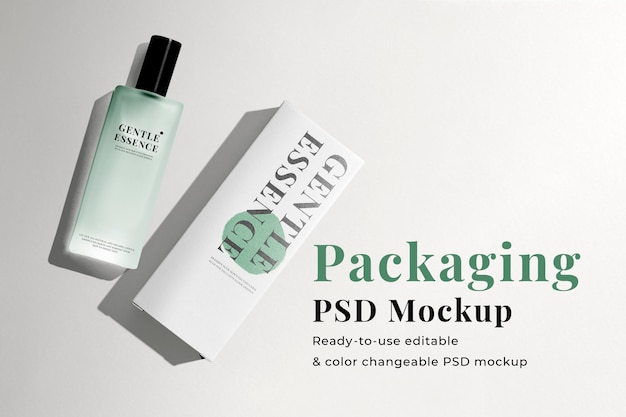 Perfume box packaging mockup psd for beauty products in minimal design