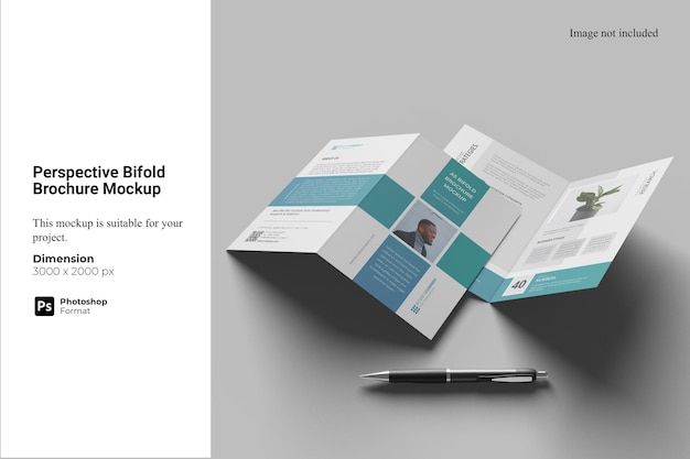 Perspective Bifold Brochure Mockup