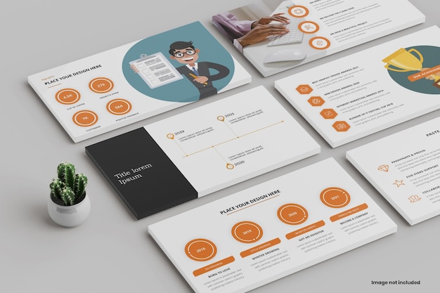 PSD perspective presentation power point mockup