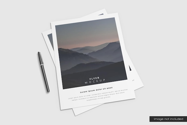 Perspective view a4 flyer mockup