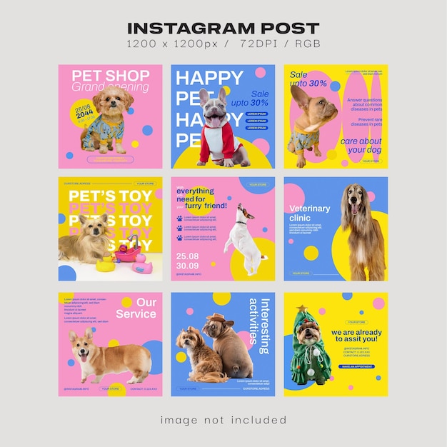 PSD pet shop social media post templates