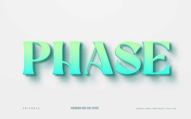 PSD phase fully editable premium text effect