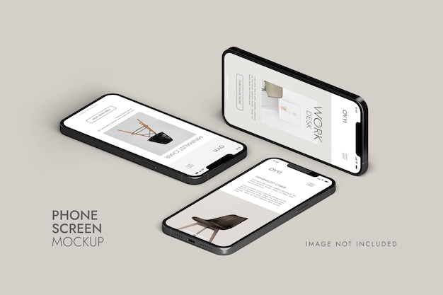 Phone and screen - ui ux app presentation mockup