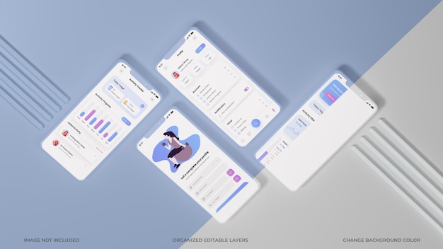 PSD phone screens ui ux app design mockup