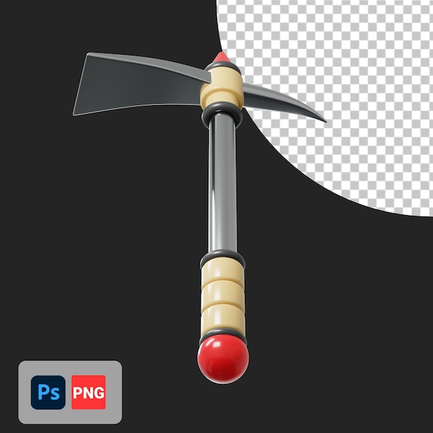 PSD pickaxe bottom view 3d icon