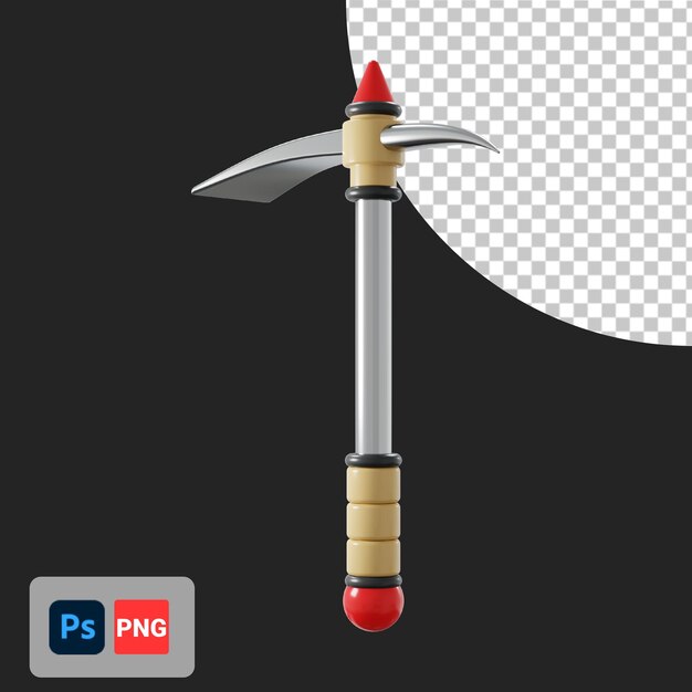 PSD pickaxe side view 3d icon