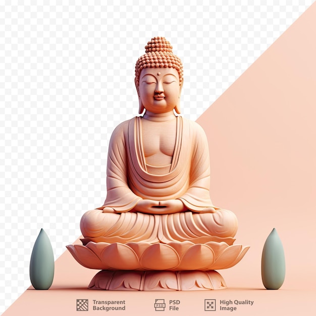 PSD a picture of a buddha statue with a pink background.