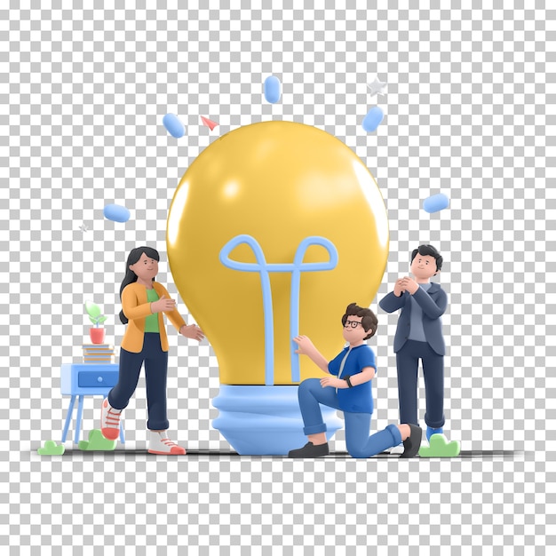 PSD a picture of people working on a light bulb