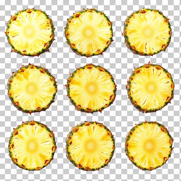 PSD pineapple round cutted on transparent background