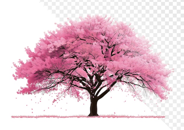 PSD a pink and pink tree with a pink and green tree on a white background