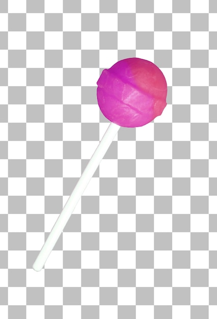 PSD pink and purple lollipop candy isolated on transparent backdrop