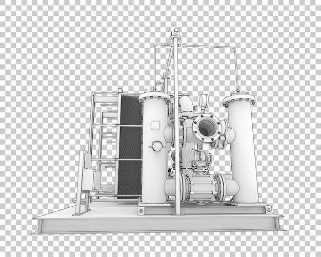 PSD pipe assembly isolated on transparent background 3d rendering illustration