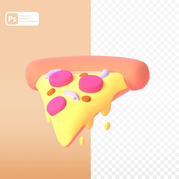 Pizza in 3d render for graphic asset web presentation or other