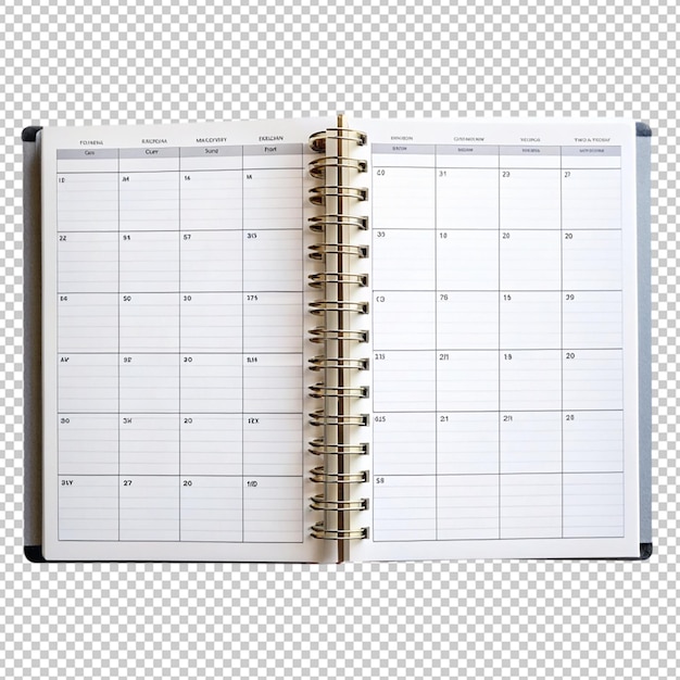 PSD planner or organize on transparent background