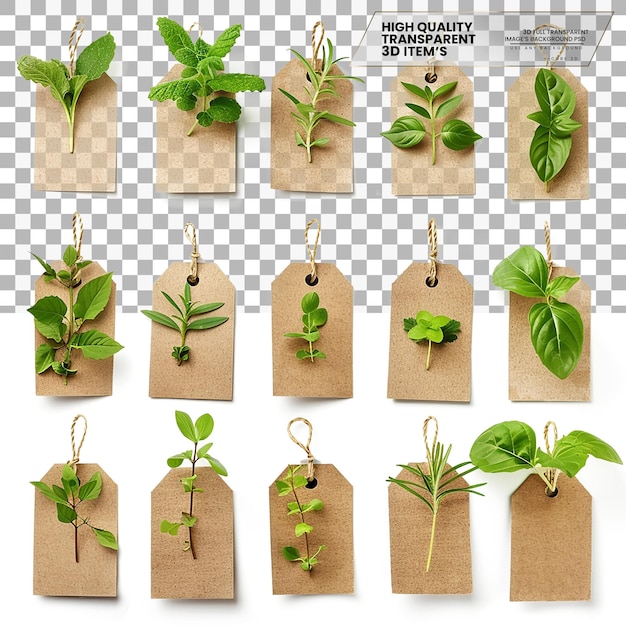 Plant Labels Labels Used for Identifying Plants on Transparent Background